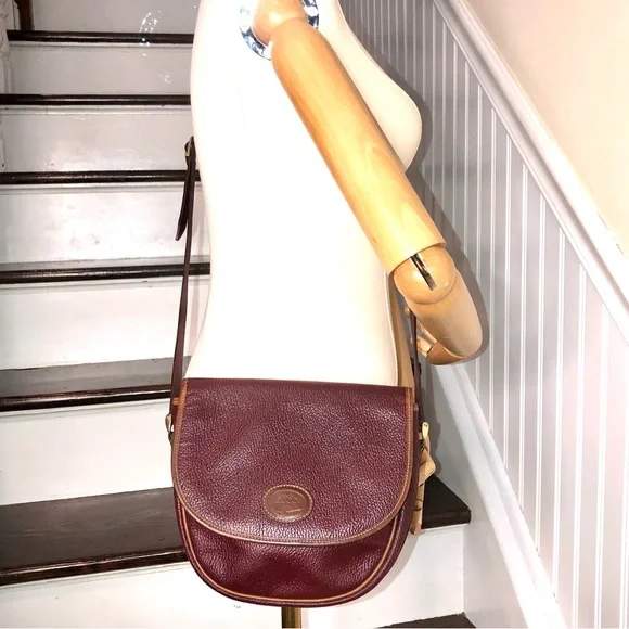 GUCCI PLUS Wine Red Tumbled Leather Crossbody Messenger Shoulder Bag VINTAGE